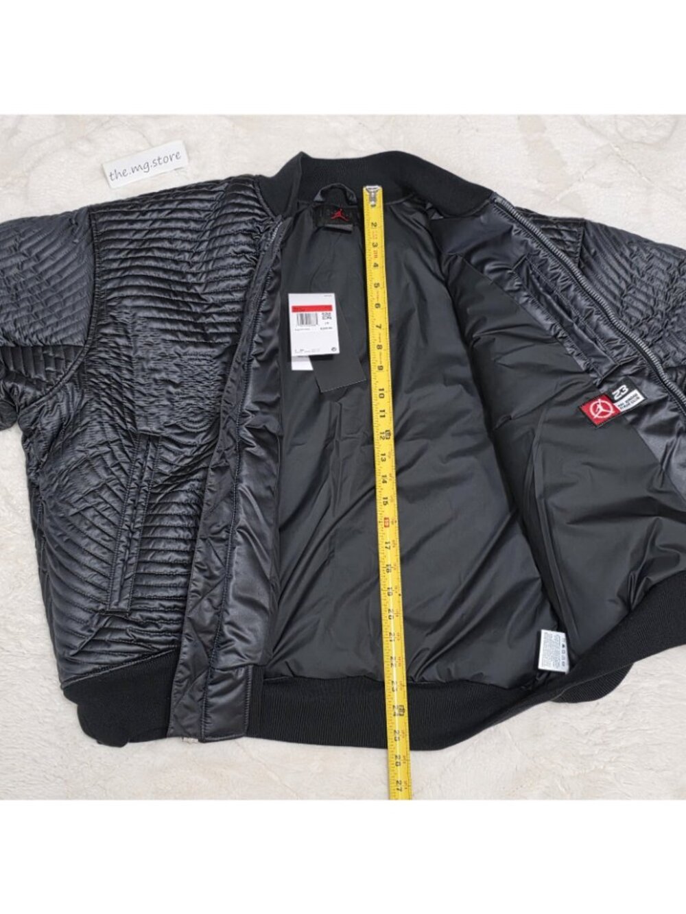 Jordan Bomber Jacket Full Zip Quilted Down Black  Men's Sz L II5314 010 $300 - Picture 4 of 9